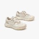 Anti-slip Breathable Lace-up Chunky Beige White Sneakers For Women