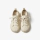 Casual Lace Up Beige Sneakers For Women