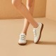 Casual Patchwork Velcro Closure Grey Beige Sneaker for Women