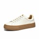 Casual Round Toe Lace-Up Beige Brown Sneakers For Women