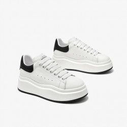 Fashion Round Toe Chunky White Black Sneakers For Women