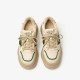 Fleece Lace Up Patchwork Chunky Green Khaki Sneaker For Women