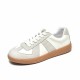 Leather Retro Grey Beige Brown Sneakers For Women