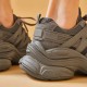 Mesh Platform Gray Sneakers For Women