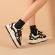 Mixed Colors Platform Black White Sneakers for Women