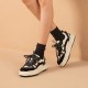 Mixed Colors Platform Black White Sneakers for Women