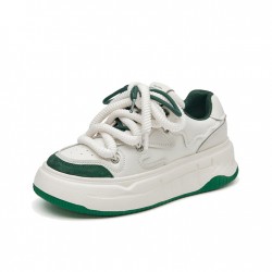 Mixed Colors Platform Green White Sneakers For Women