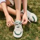 Mixed Colors Platform Green White Sneakers For Women