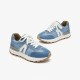 Patchwork Cowhide Leather Chunky Navy Sneakers For Women