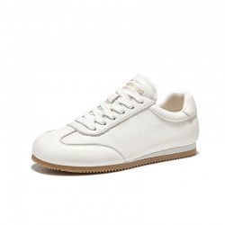 Round Toe Flat White Sneakers for Womens