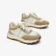 Suede Lug Sole Chunky Khaki Beige Sneakers For Women