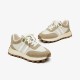 Suede Lug Sole Chunky Khaki Beige Sneakers For Women