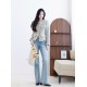 2024 Fashion Wide-leg Ltblue Jeans For Women