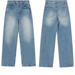 Straight high waist jeans Wide leg Ltblue pants for women