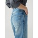 Straight high waist jeans Wide leg Ltblue pants for women