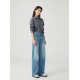 Straight high waist jeans Wide leg Ltblue pants for women