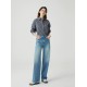 Straight high waist jeans Wide leg Ltblue pants for women