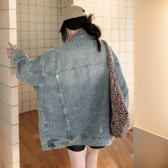 Long sleeve denim Ltblue jacket For Women