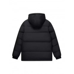 Short hooded down black jacket For Women And Men