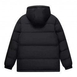 Short hooded down black jacket For Women And Men