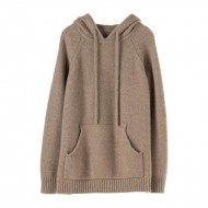 Thick Hooded Brown Sweatshirt For Women